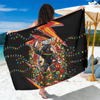 Personalized Penrith Panthers Rugby Christmas Sarong Holiday Mascot Graphic Art Festive Lights Bow