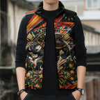 Personalized Penrith Panthers Rugby Christmas Sleeveless Puffer Jacket Holiday Mascot Graphic Art Festive Lights Bow