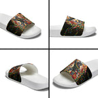 Personalized Penrith Panthers Rugby Christmas Slide Sandals Holiday Mascot Graphic Art Festive Lights Bow