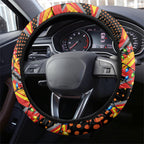 Penrith Panthers Rugby Christmas Steering Wheel Cover Holiday Mascot Graphic Art Festive Lights Bow