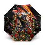 Personalized Penrith Panthers Rugby Christmas Umbrella Holiday Mascot Graphic Art Festive Lights Bow