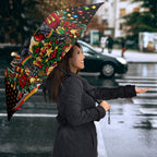 Personalized Penrith Panthers Rugby Christmas Umbrella Holiday Mascot Graphic Art Festive Lights Bow