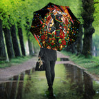 Personalized Penrith Panthers Rugby Christmas Umbrella Holiday Mascot Graphic Art Festive Lights Bow