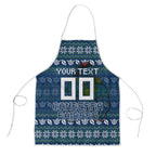 Personalized Canberra Raiders Christmas Apron Australian Rugby Fans - Pixelated Ugly Xmas Pattern Mascot Santa