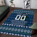 Personalized Canberra Raiders Christmas Area Rug Australian Rugby Fans - Pixelated Ugly Xmas Pattern Mascot Santa