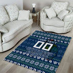 Personalized Canberra Raiders Christmas Area Rug Australian Rugby Fans - Pixelated Ugly Xmas Pattern Mascot Santa