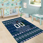 Personalized Canberra Raiders Christmas Area Rug Australian Rugby Fans - Pixelated Ugly Xmas Pattern Mascot Santa