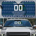 Personalized Canberra Raiders Christmas Auto Sun Shade Australian Rugby Fans - Pixelated Ugly Xmas Pattern Mascot Santa