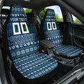 Personalized Canberra Raiders Christmas Car Seat Cover Australian Rugby Fans - Pixelated Ugly Xmas Pattern Mascot Santa