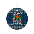 Canberra Raiders Christmas Ceramic Ornament Australian Rugby Fans - Pixelated Ugly Xmas Pattern Mascot Santa