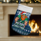 Canberra Raiders Christmas Stocking Australian Rugby Fans - Pixelated Ugly Xmas Pattern Mascot Santa
