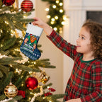 Canberra Raiders Christmas Stocking Australian Rugby Fans - Pixelated Ugly Xmas Pattern Mascot Santa