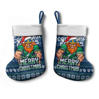Canberra Raiders Christmas Stocking Australian Rugby Fans - Pixelated Ugly Xmas Pattern Mascot Santa