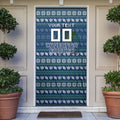 Personalized Canberra Raiders Christmas Door Cover Australian Rugby Fans - Pixelated Ugly Xmas Pattern Mascot Santa