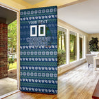 Personalized Canberra Raiders Christmas Door Cover Australian Rugby Fans - Pixelated Ugly Xmas Pattern Mascot Santa