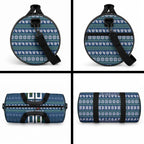 Personalized Canberra Raiders Christmas Duffle Bag Australian Rugby Fans - Pixelated Ugly Xmas Pattern Mascot Santa