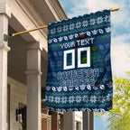 Personalized Canberra Raiders Christmas Garden Flag Australian Rugby Fans - Pixelated Ugly Xmas Pattern Mascot Santa