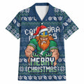 Personalized Canberra Raiders Christmas Hawaiian Shirt Australian Rugby Fans - Pixelated Ugly Xmas Pattern Mascot Santa