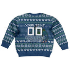 Personalized Canberra Raiders Christmas Kid Ugly Christmas Sweater Australian Rugby Fans - Pixelated Ugly Xmas Pattern Mascot Santa