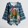 Personalized Canberra Raiders Christmas Kimono Sleeve Blouse Australian Rugby Fans - Pixelated Ugly Xmas Pattern Mascot Santa