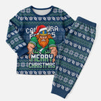 Personalized Canberra Raiders Christmas Pajama Set Australian Rugby Fans - Pixelated Ugly Xmas Pattern Mascot Santa
