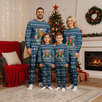Personalized Canberra Raiders Christmas Pajama Set Australian Rugby Fans - Pixelated Ugly Xmas Pattern Mascot Santa