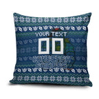 Personalized Canberra Raiders Christmas Pillow Cover Australian Rugby Fans - Pixelated Ugly Xmas Pattern Mascot Santa