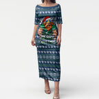 Personalized Canberra Raiders Christmas Puletasi Australian Rugby Fans - Pixelated Ugly Xmas Pattern Mascot Santa