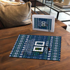 Personalized Canberra Raiders Christmas Puzzle Australian Rugby Fans - Pixelated Ugly Xmas Pattern Mascot Santa