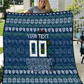 Personalized Canberra Raiders Christmas Quilt Australian Rugby Fans - Pixelated Ugly Xmas Pattern Mascot Santa