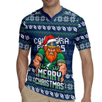 Personalized Canberra Raiders Christmas Rugby Jersey Australian Rugby Fans - Pixelated Ugly Xmas Pattern Mascot Santa