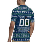 Personalized Canberra Raiders Christmas Rugby Jersey Australian Rugby Fans - Pixelated Ugly Xmas Pattern Mascot Santa