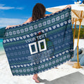Personalized Canberra Raiders Christmas Sarong Australian Rugby Fans - Pixelated Ugly Xmas Pattern Mascot Santa
