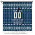 Personalized Canberra Raiders Christmas Shower Curtain Australian Rugby Fans - Pixelated Ugly Xmas Pattern Mascot Santa