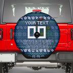 Personalized Canberra Raiders Christmas Spare Tire Cover Australian Rugby Fans - Pixelated Ugly Xmas Pattern Mascot Santa