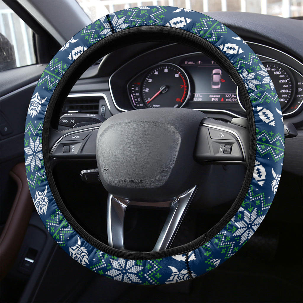 Canberra Raiders Christmas Steering Wheel Cover Australian Rugby Fans - Pixelated Ugly Xmas Pattern Mascot Santa