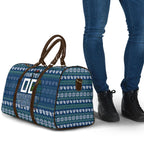 Personalized Canberra Raiders Christmas Travel Bag Australian Rugby Fans - Pixelated Ugly Xmas Pattern Mascot Santa