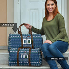 Personalized Canberra Raiders Christmas Travel Bag Australian Rugby Fans - Pixelated Ugly Xmas Pattern Mascot Santa