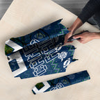 Personalized Canberra Raiders Christmas Umbrella Australian Rugby Fans - Pixelated Ugly Xmas Pattern Mascot Santa