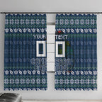 Personalized Canberra Raiders Christmas Window Curtain Australian Rugby Fans - Pixelated Ugly Xmas Pattern Mascot Santa