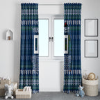 Personalized Canberra Raiders Christmas Window Curtain Australian Rugby Fans - Pixelated Ugly Xmas Pattern Mascot Santa