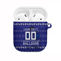 Personalized Canterbury Bulldogs Christmas AirPods Case Australian Rugby Fans - Pixelated Ugly Xmas Pattern Mascot Santa