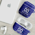 Personalized Canterbury Bulldogs Christmas AirPods Case Australian Rugby Fans - Pixelated Ugly Xmas Pattern Mascot Santa