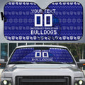 Personalized Canterbury Bulldogs Christmas Auto Sun Shade Australian Rugby Fans - Pixelated Ugly Xmas Pattern Mascot Santa