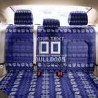Personalized Canterbury Bulldogs Christmas Back Car Seat Cover Australian Rugby Fans - Pixelated Ugly Xmas Pattern Mascot Santa