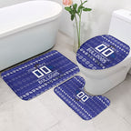 Personalized Canterbury Bulldogs Christmas Bathroom Set Australian Rugby Fans - Pixelated Ugly Xmas Pattern Mascot Santa