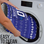 Personalized Canterbury Bulldogs Christmas Bathroom Set Australian Rugby Fans - Pixelated Ugly Xmas Pattern Mascot Santa