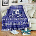 Personalized Canterbury Bulldogs Christmas Blanket Australian Rugby Fans - Pixelated Ugly Xmas Pattern Mascot Santa