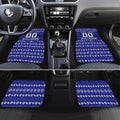 Personalized Canterbury Bulldogs Christmas Car Mats Australian Rugby Fans - Pixelated Ugly Xmas Pattern Mascot Santa