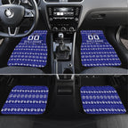 Personalized Canterbury Bulldogs Christmas Car Mats Australian Rugby Fans - Pixelated Ugly Xmas Pattern Mascot Santa